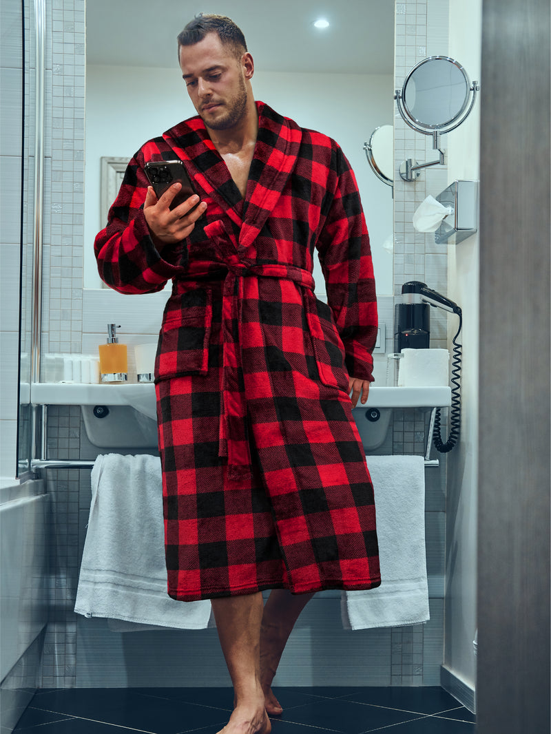 Men's Checkered Robe