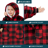 Kid's Chest Pocket Sherpa Hoodie Blanket - Patch Pocket