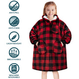 Kid's Chest Pocket Sherpa Hoodie Blanket - Patch Pocket