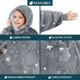 Kid's Chest Pocket Sherpa Hoodie Blanket - Patch Pocket