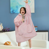 Kid's Chest Pocket Sherpa Hoodie Blanket - Patch Pocket