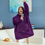 Kid's Chest Pocket Sherpa Hoodie Blanket - Patch Pocket