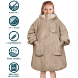 Kid's Chest Pocket Sherpa Hoodie Blanket - Patch Pocket