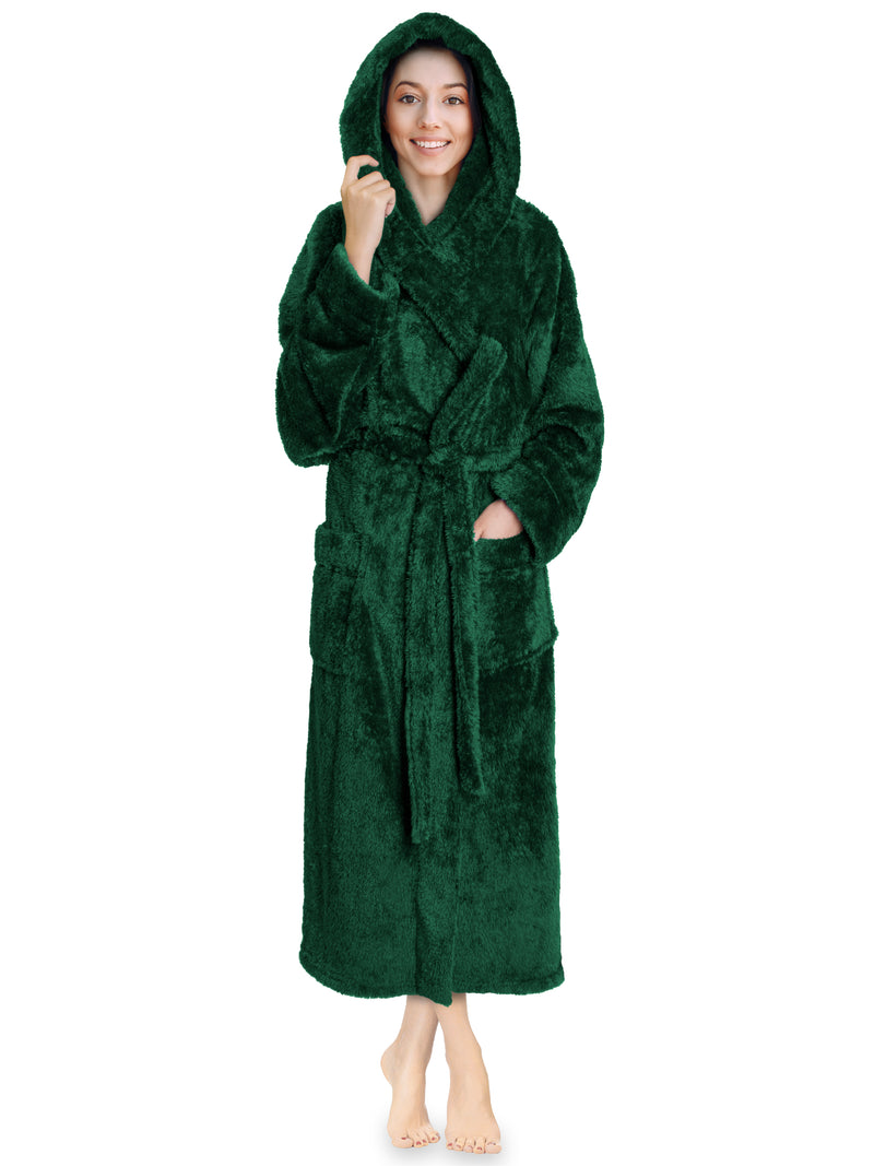 Women's Sherpa Fluffy Robe with Hood