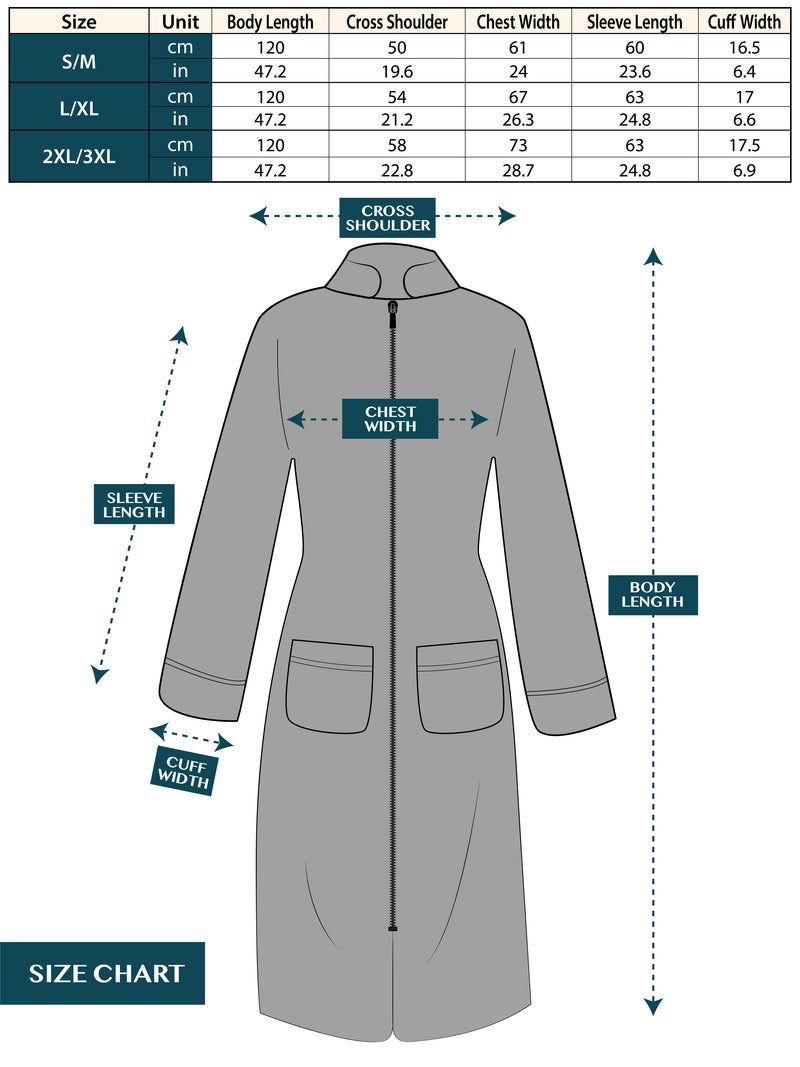 Women's Sherpa Housecoat Zipper Robe