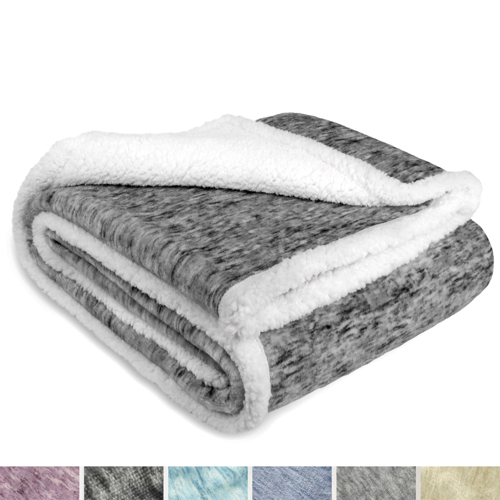 Melange Sherpa Fleece Throw Blanket – PAVILIA