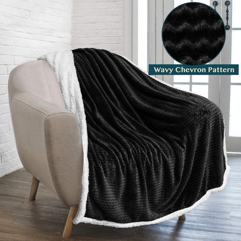 Chevron Sherpa Throw Blanket