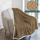 Chevron Sherpa Throw Blanket