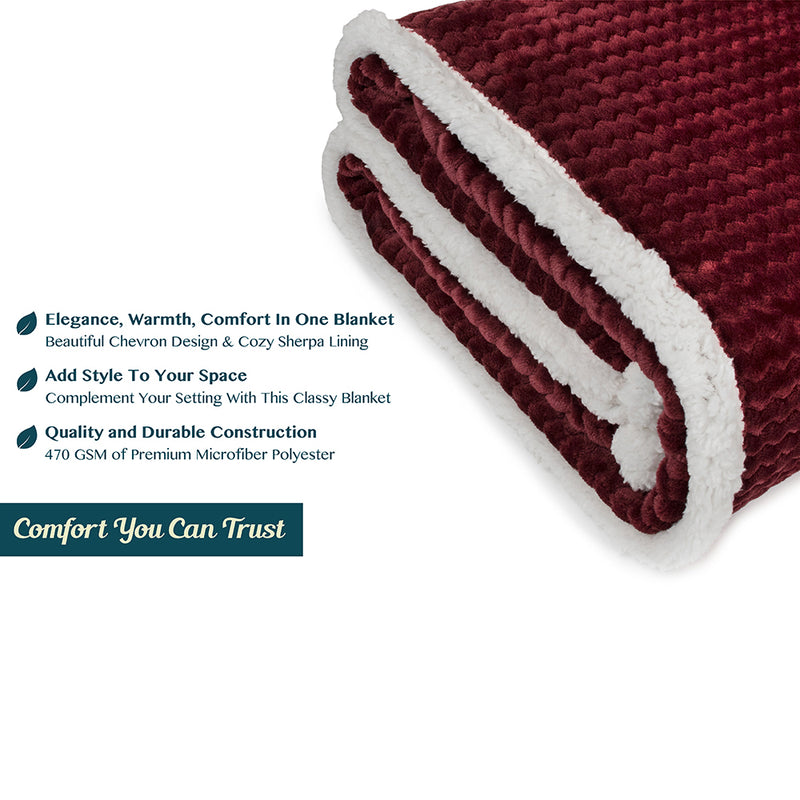 Chevron Sherpa Throw Blanket