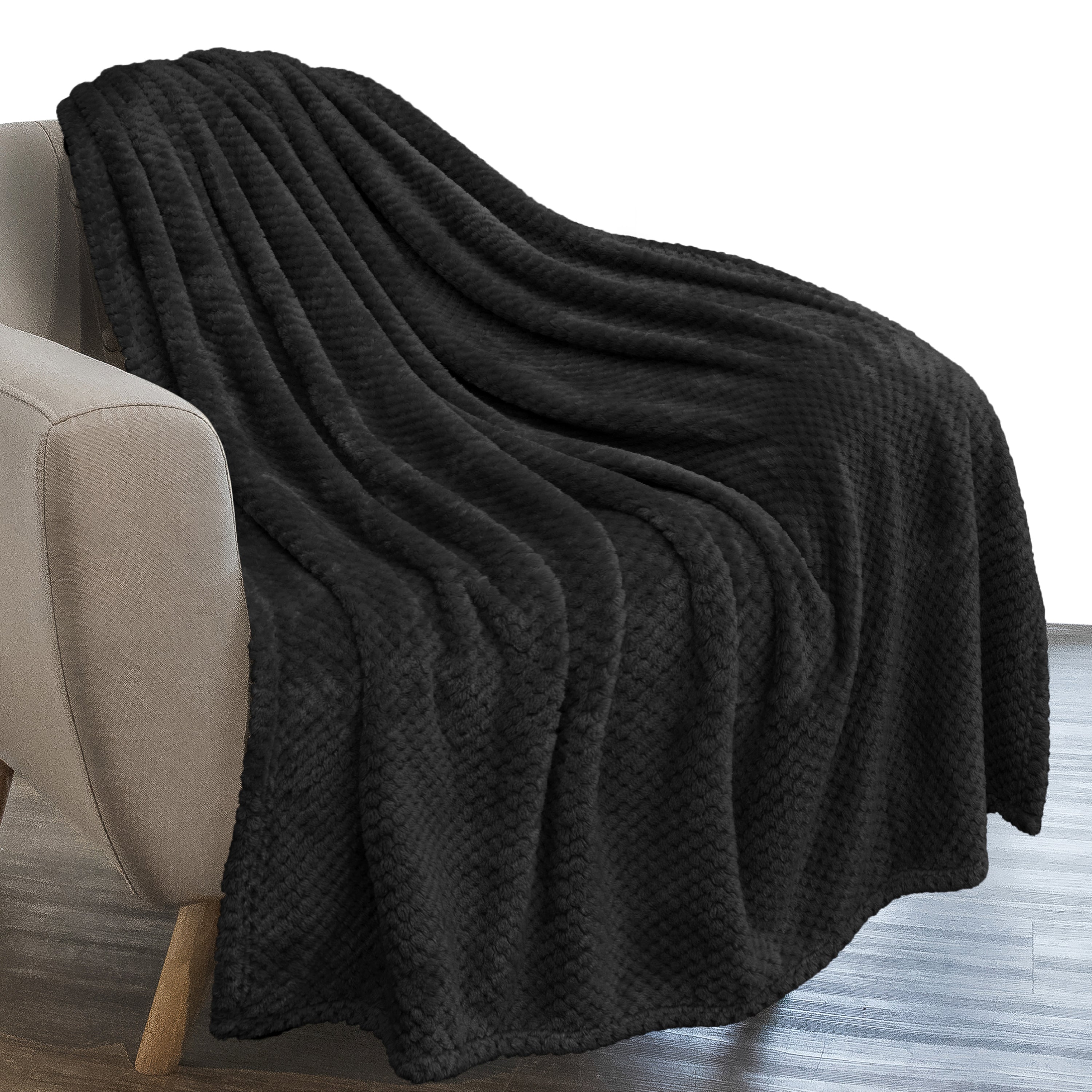 Waffle Textured Fleece Blanket