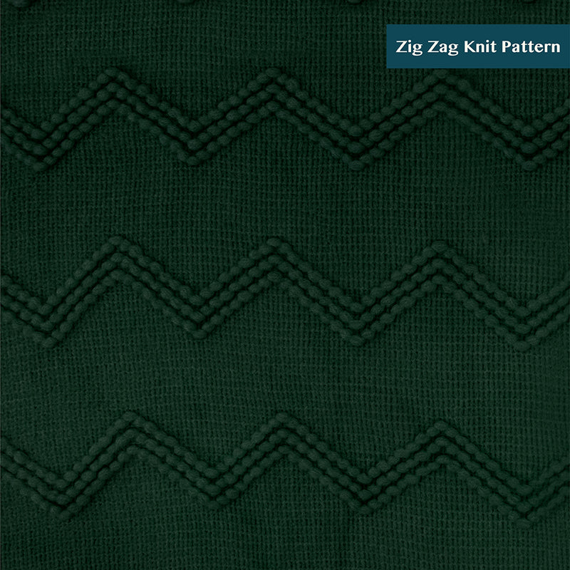 Zig Zag Knit Fringe Throw Blanket