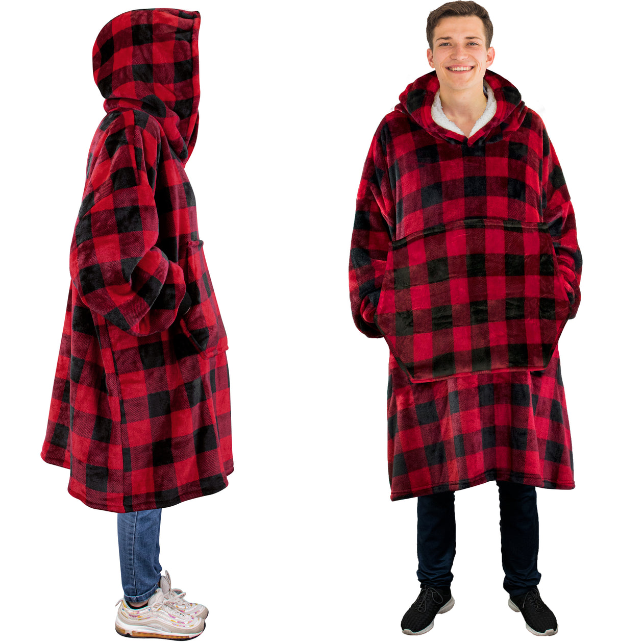 PAVILIA Wearable Blanket Sweatshirt for Women Men, Grey Charcoal, Warm Cozy  Giant Blanket Hoodie, Fleece Sherpa Oversized Blanket Sweatshirt with  Sleeves, Big Pocket, Gray, Adult price in Saudi Arabia