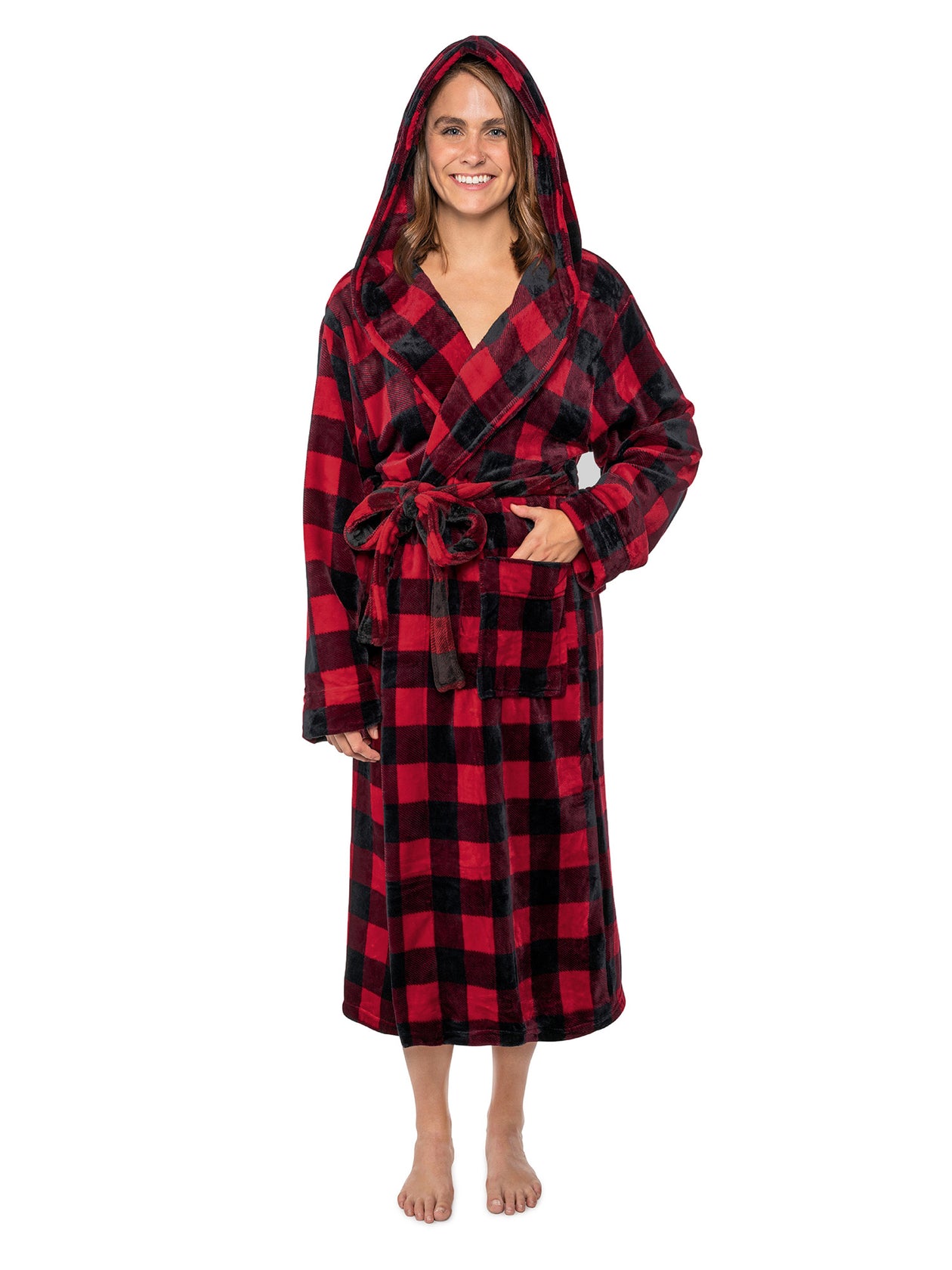 PAVILIA Soft Plush Women Fleece Robe, Black Cozy Bathrobe, Female Long Spa  Robe, Warm Housecoat, Satin Waffle Trim, S/M