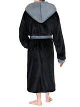 Men's Two-Tone Fleece Robe with Hood