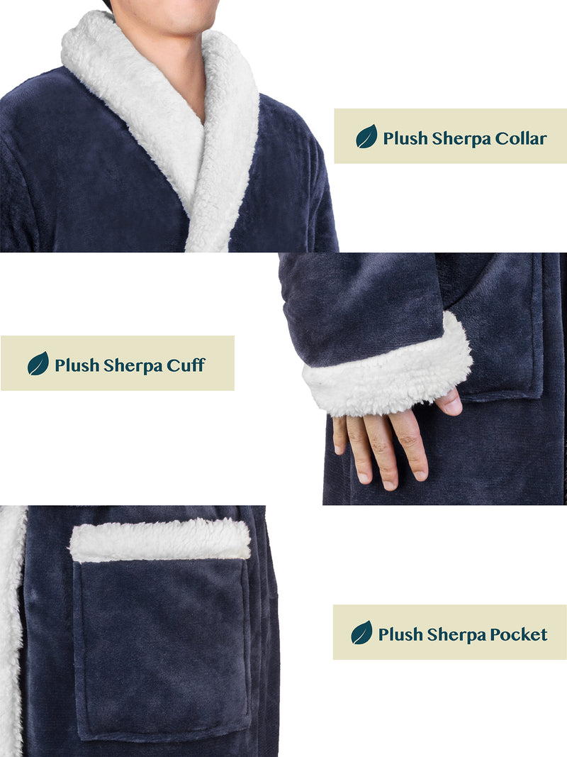 Men's Premium Sherpa Fleece Robe
