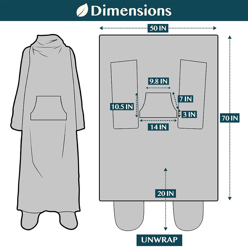 Blanket with Sleeves - Foot Pockets