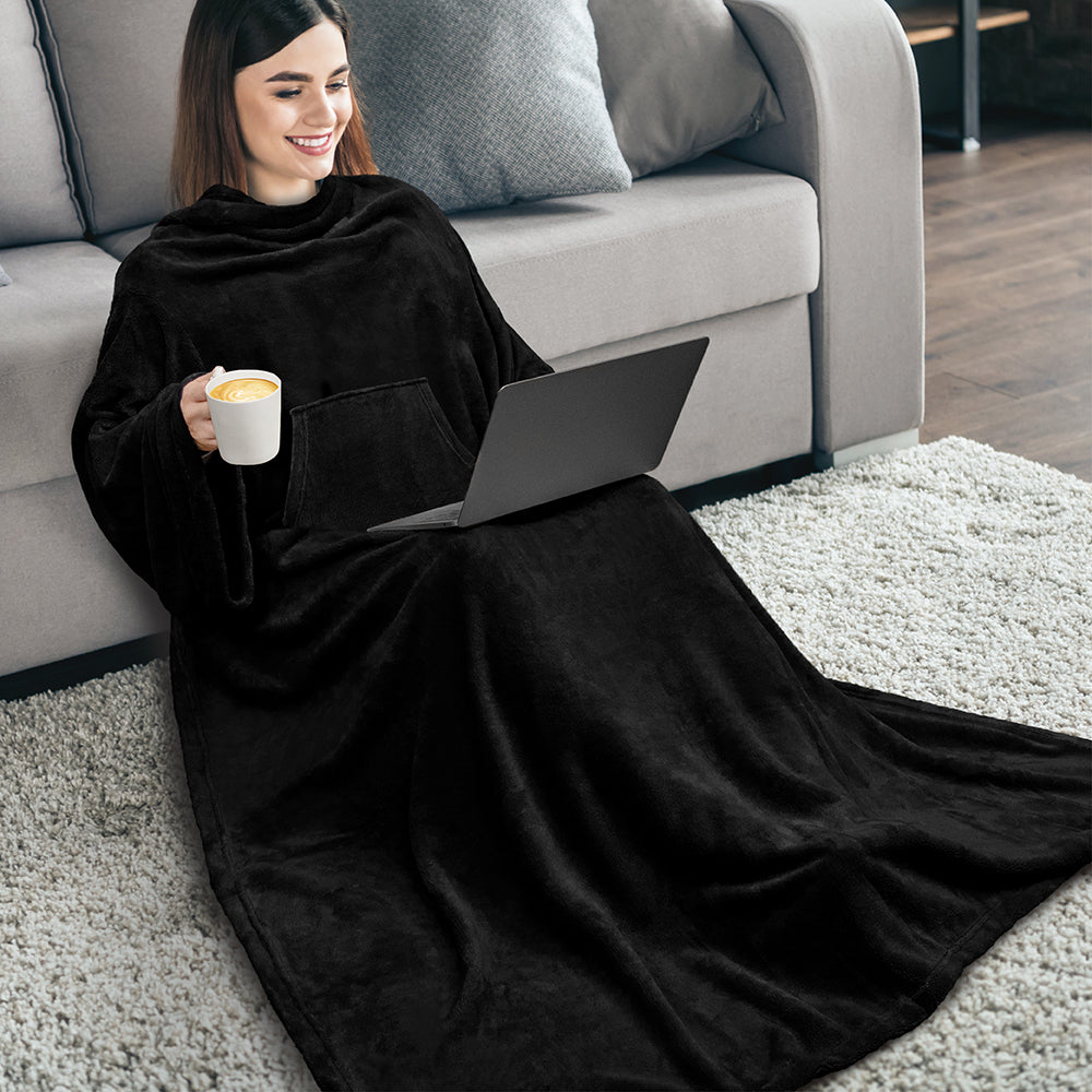 Blanket with Sleeves - Kangaroo Pocket – PAVILIA